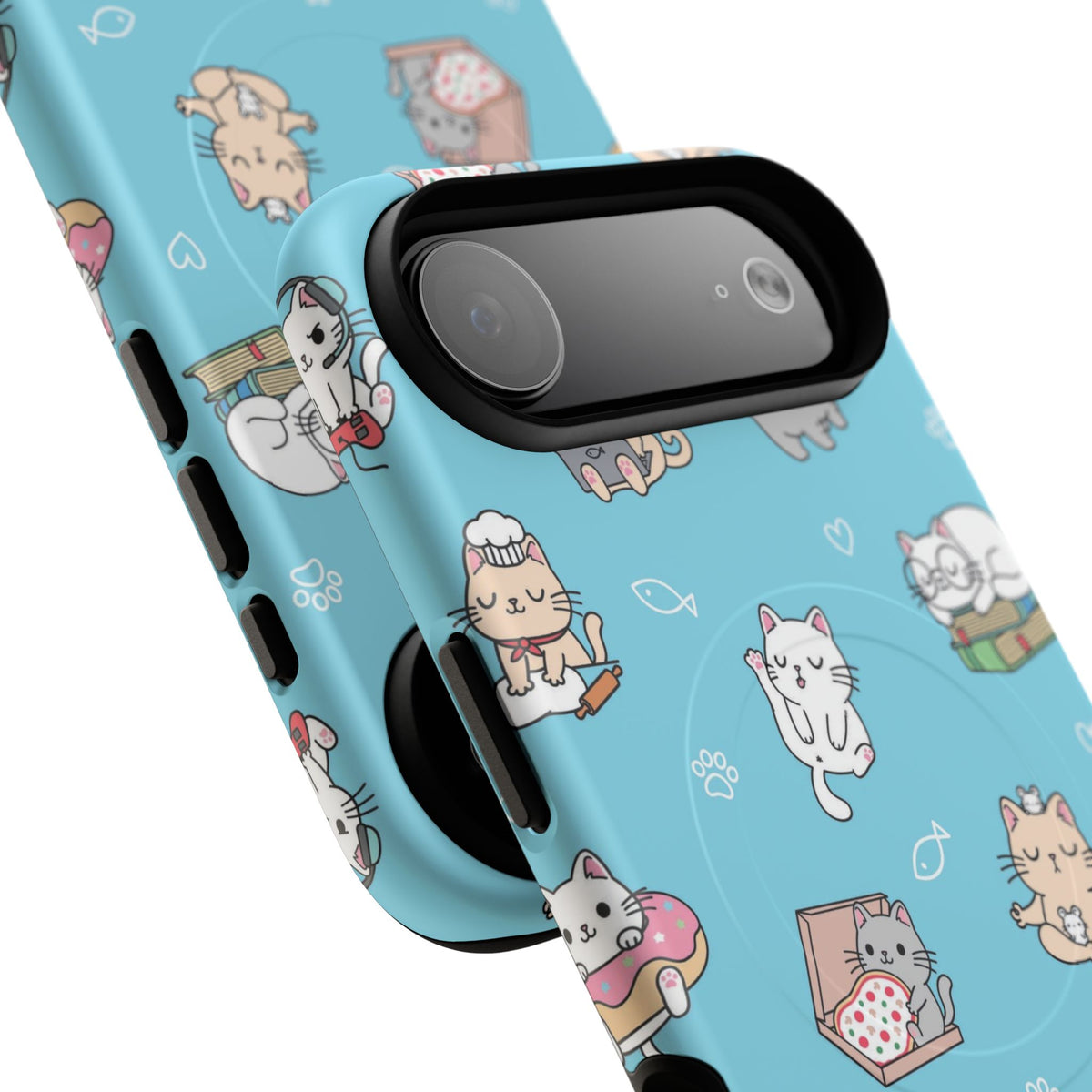 Kawaii Cat Pattern Tough Magnetic Phone Case
