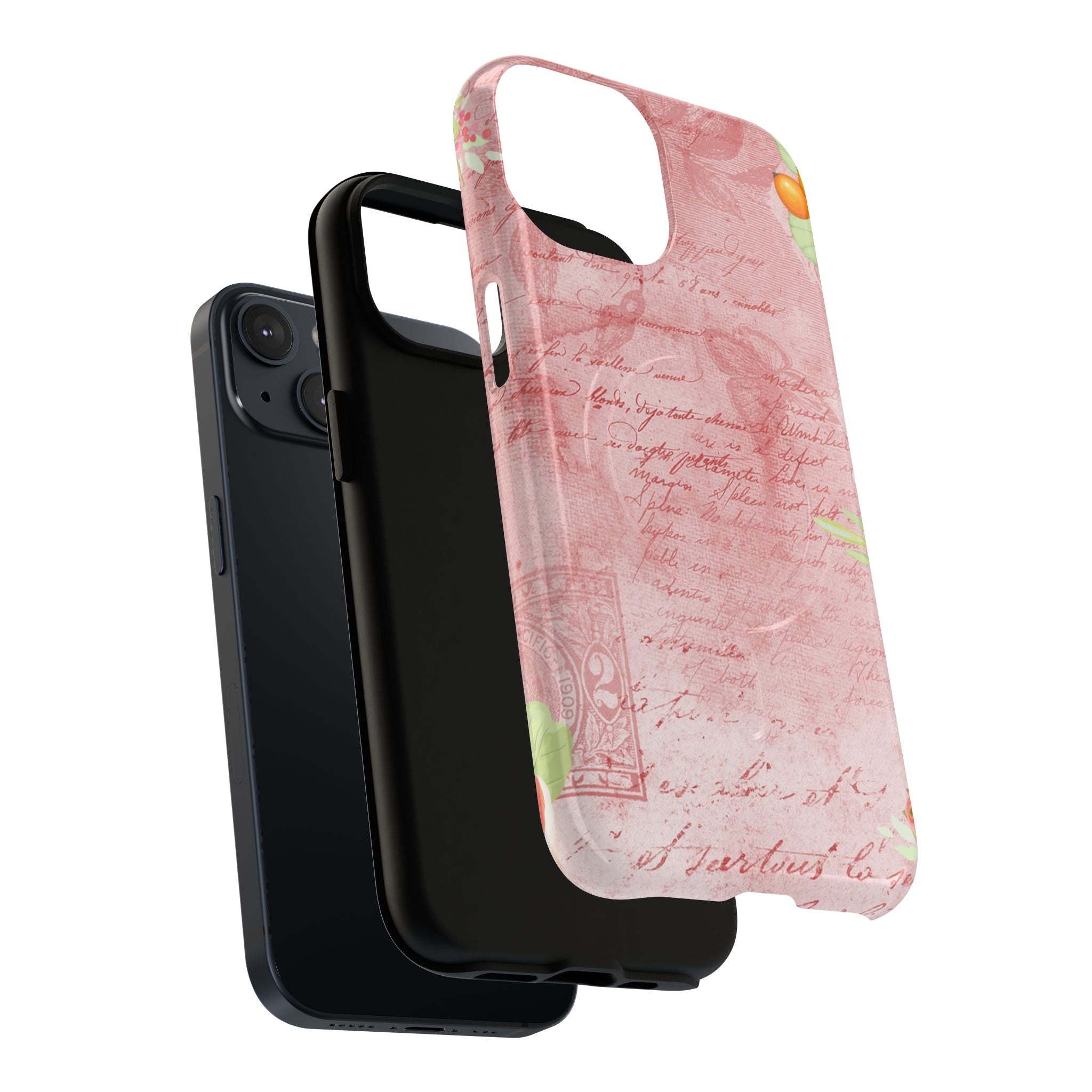 Pink Vintage Script Magnetic Tough Phone Case