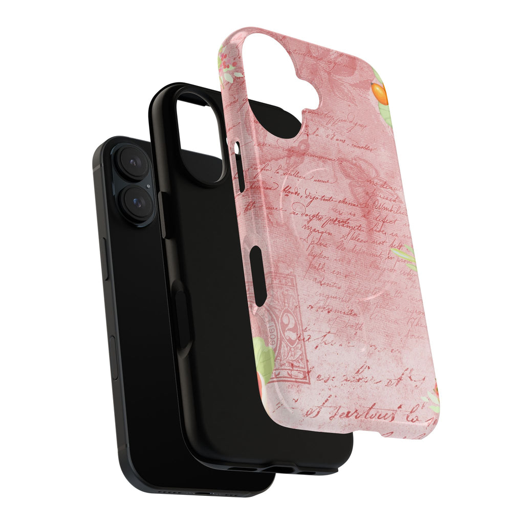 Pink Vintage Script Magnetic Tough Phone Case