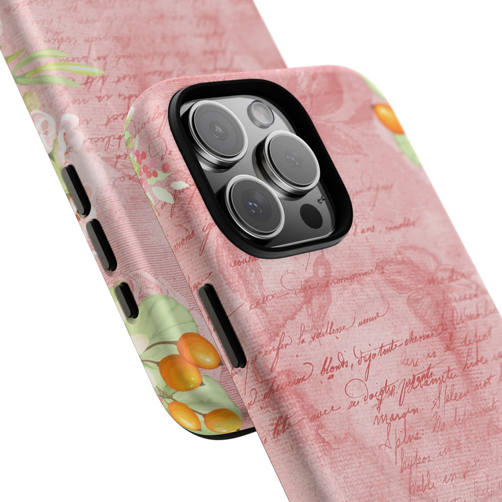 Pink Vintage Script Magnetic Tough Phone Case