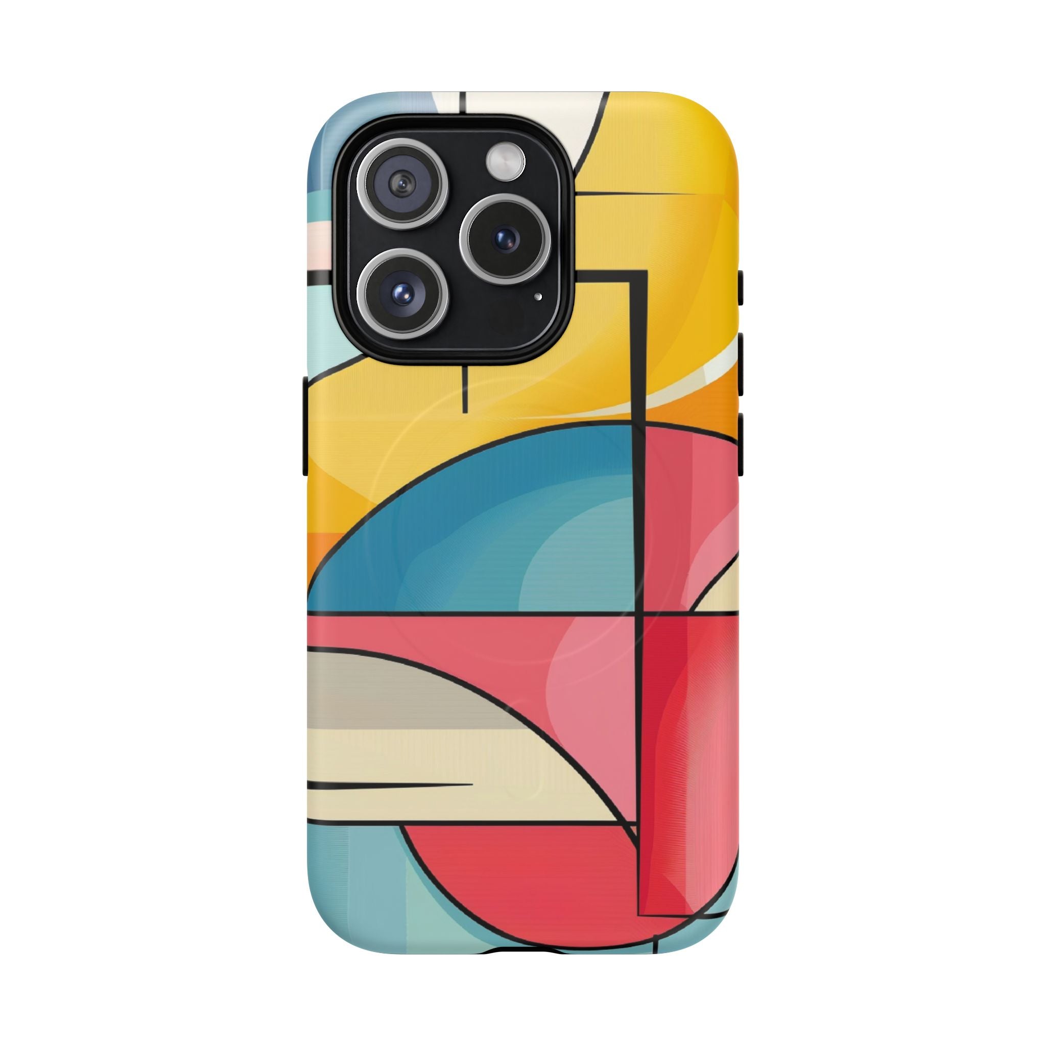 Abstract Geo Colorblock Phone Case — Tough Magnetic Protective Cover