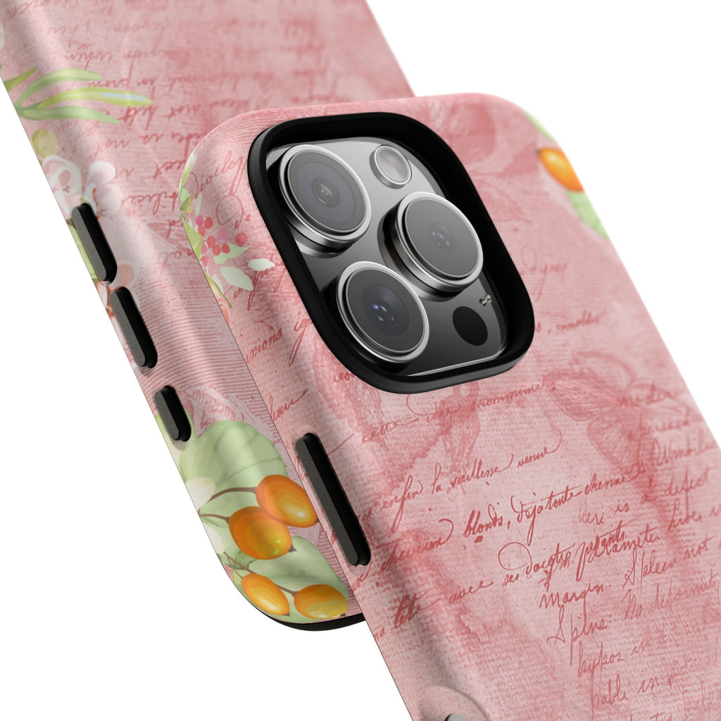 Pink Vintage Script Magnetic Tough Phone Case