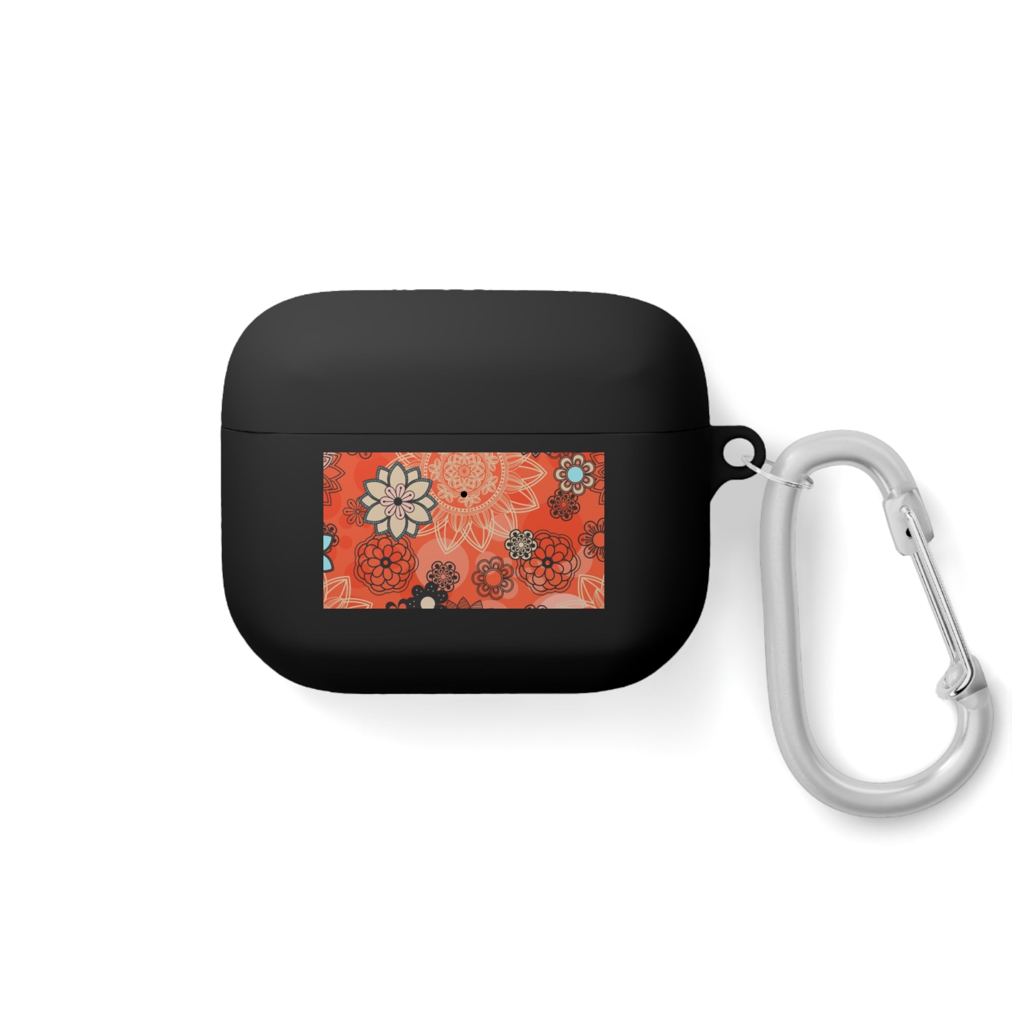Orange Floral Pattern AirPods Case | Retro Flower Design