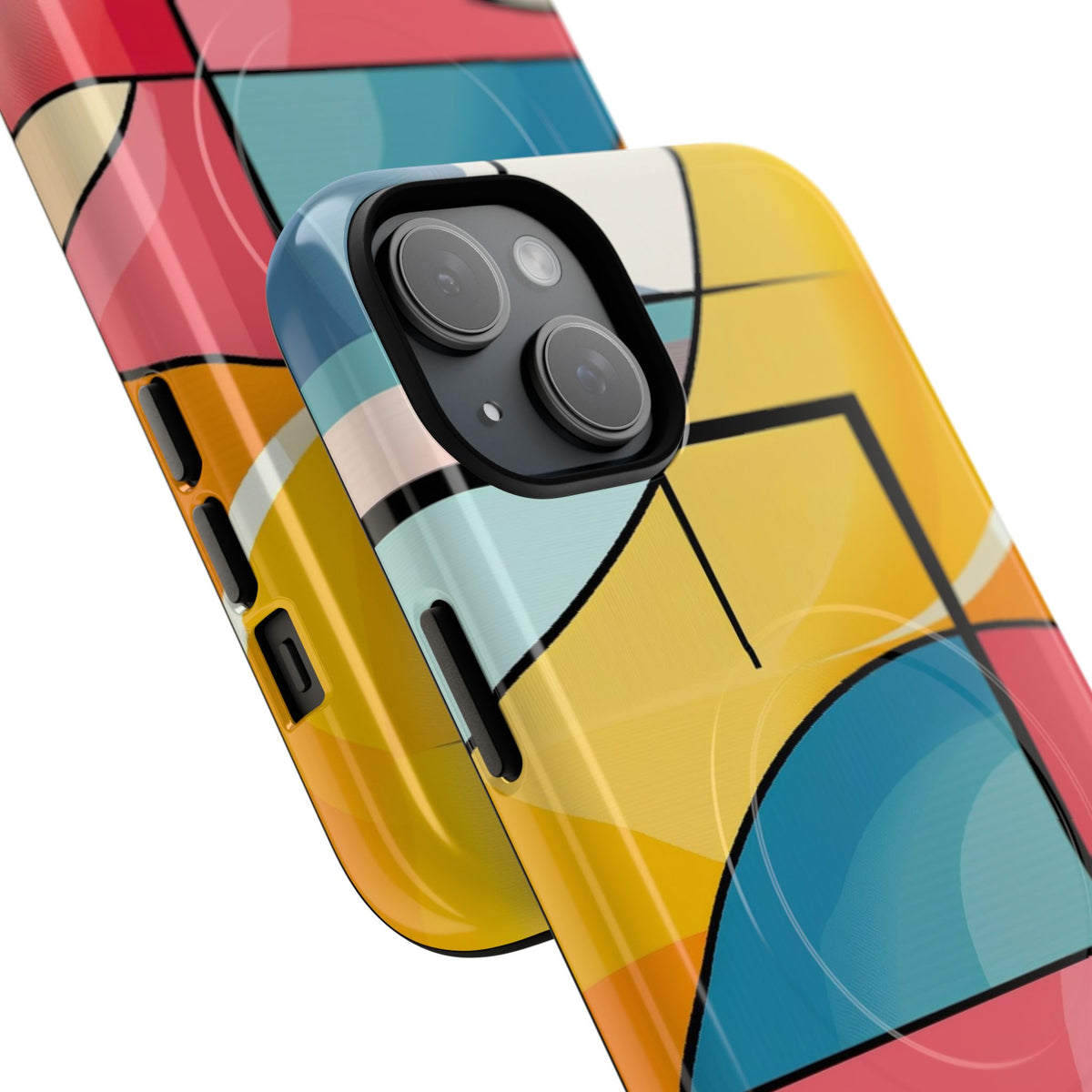 Abstract Geo Colorblock Phone Case — Tough Magnetic Protective Cover