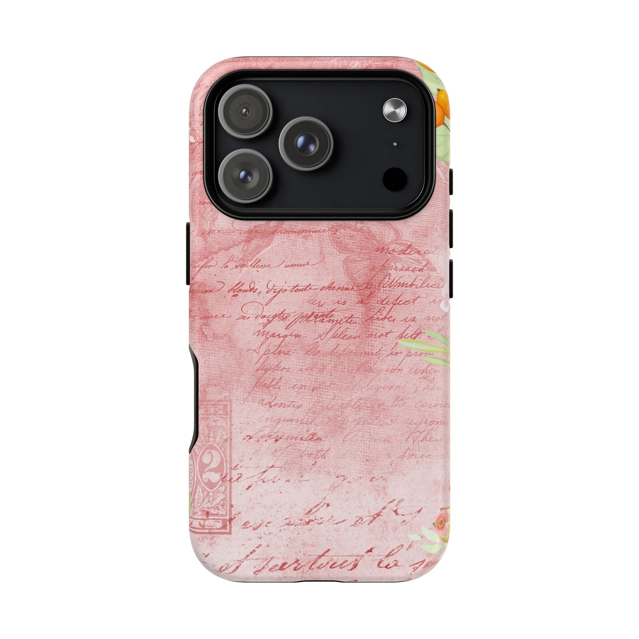 Pink Vintage Script Magnetic Tough Phone Case