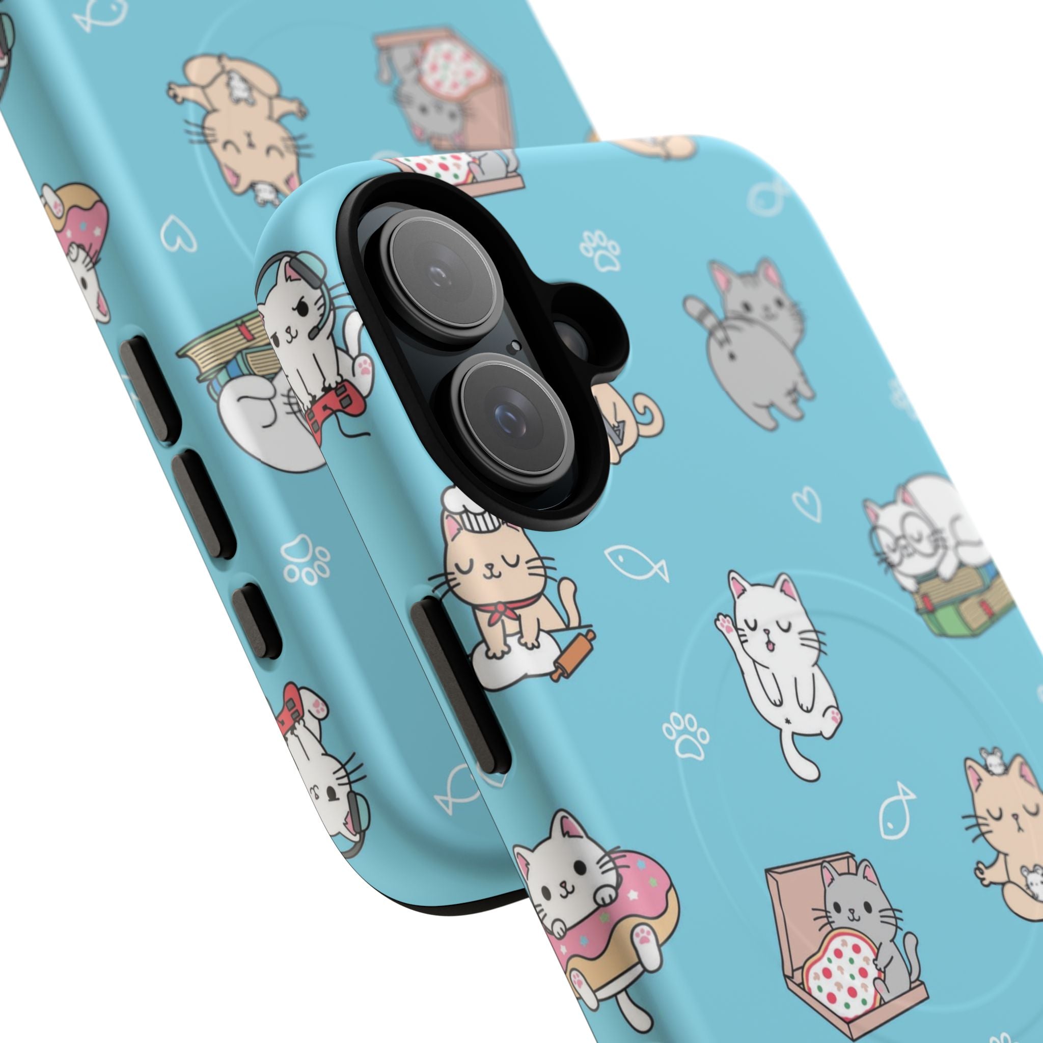 Kawaii Cat Pattern Tough Magnetic Phone Case