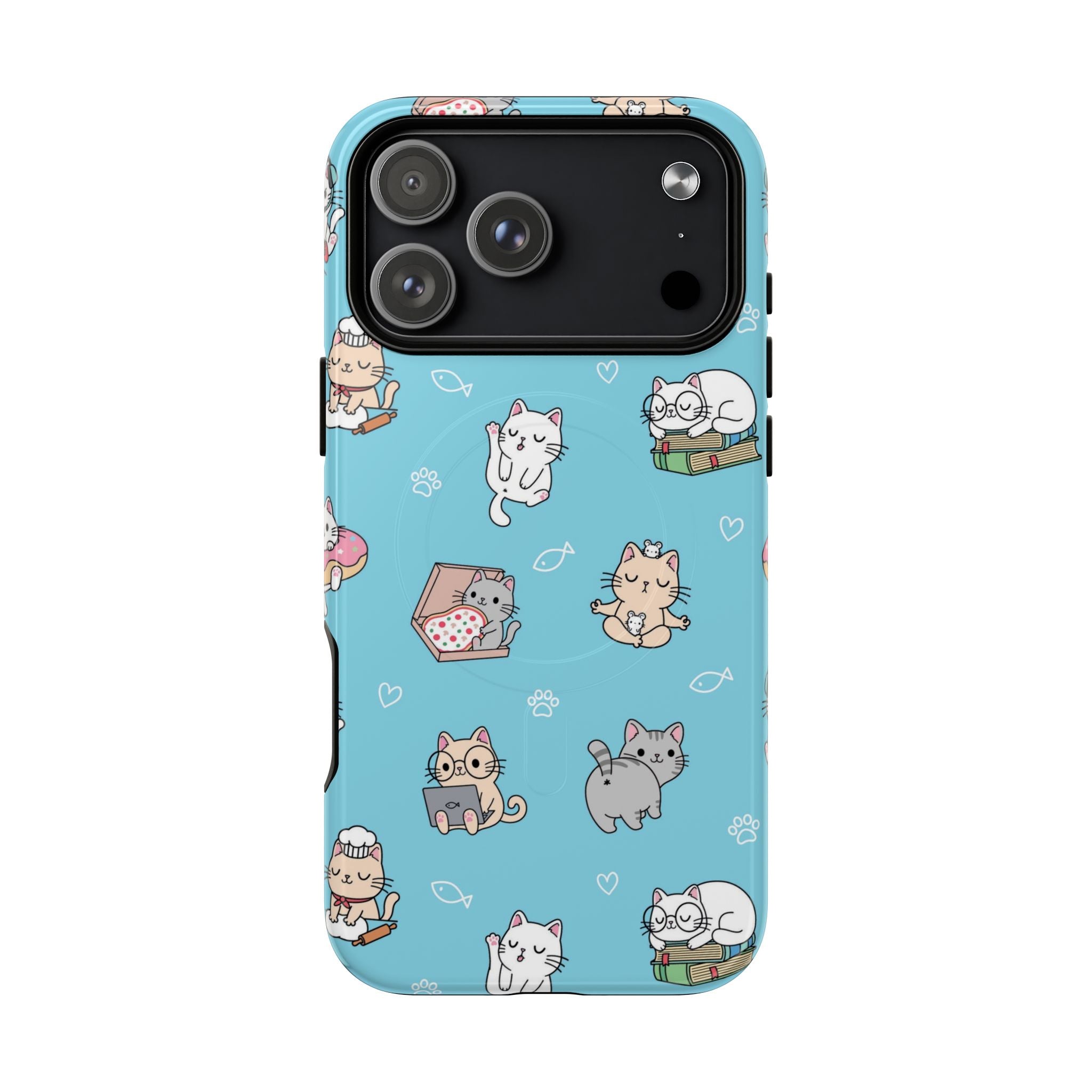 Kawaii Cat Pattern Tough Magnetic Phone Case