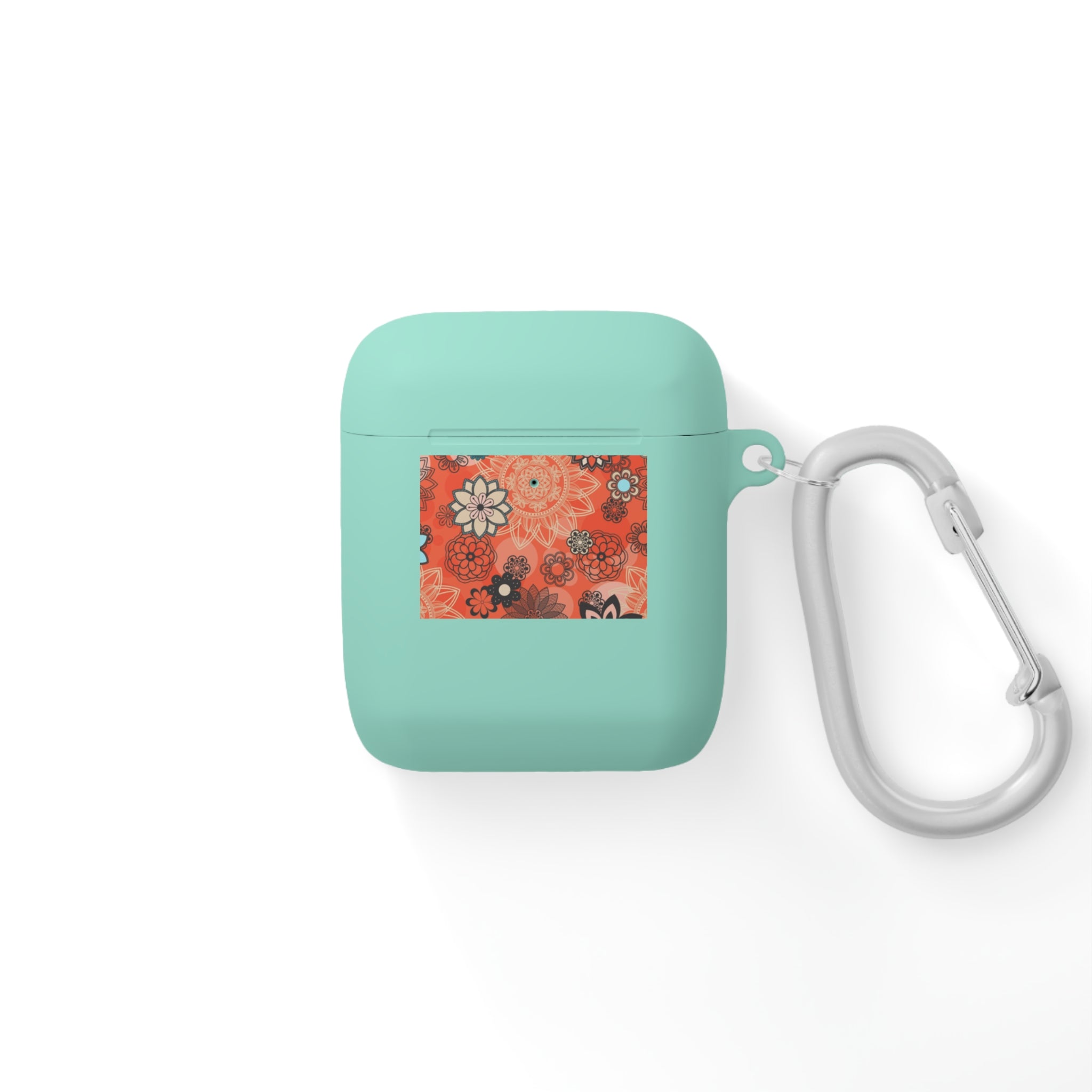 Orange Floral Pattern AirPods Case | Retro Flower Design