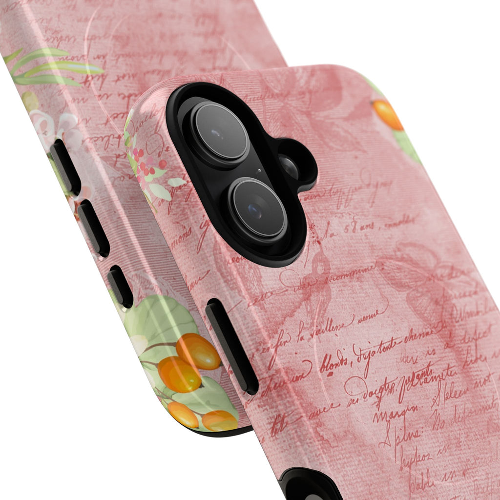 Pink Vintage Script Magnetic Tough Phone Case