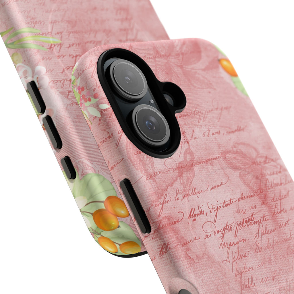 Pink Vintage Script Magnetic Tough Phone Case