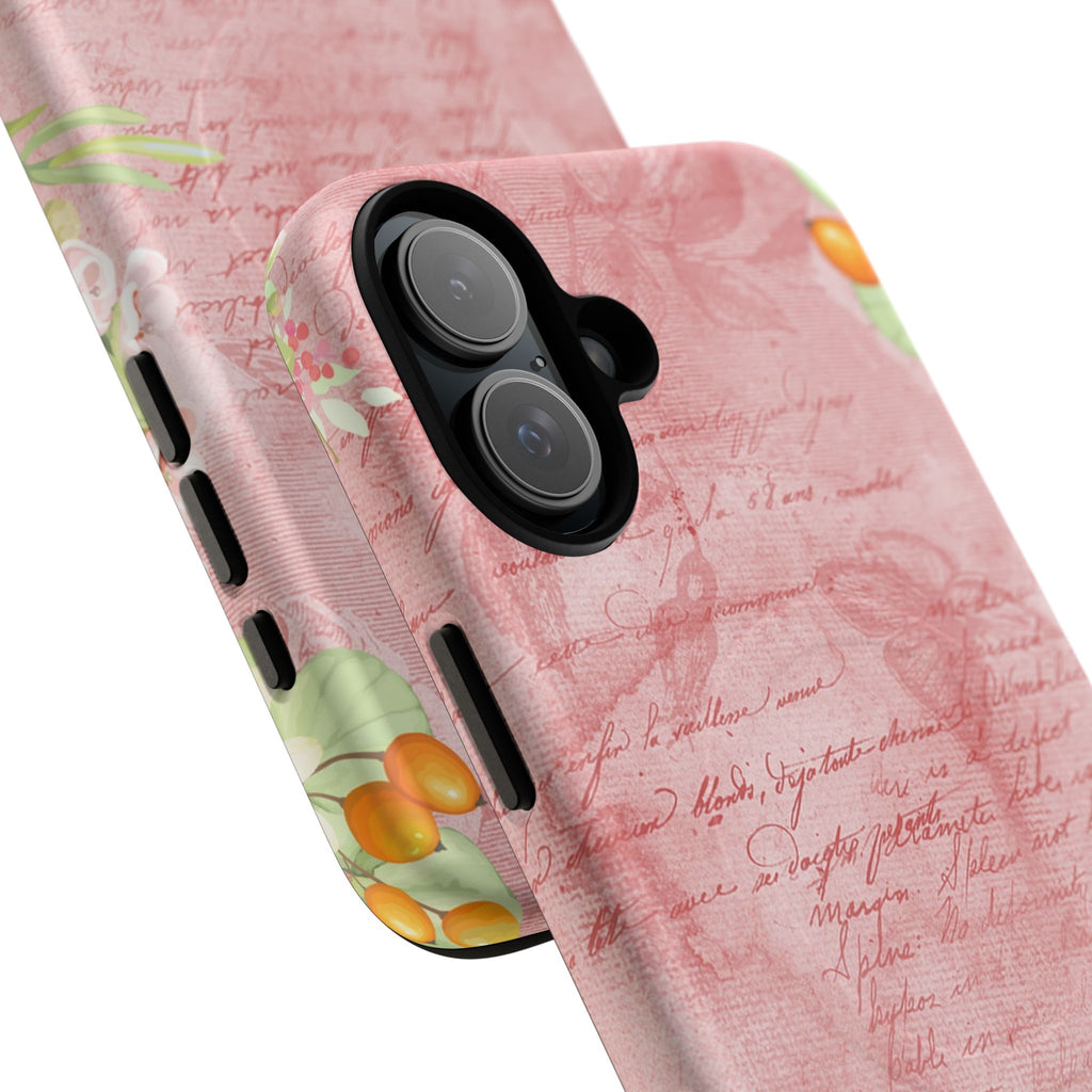 Pink Vintage Script Magnetic Tough Phone Case