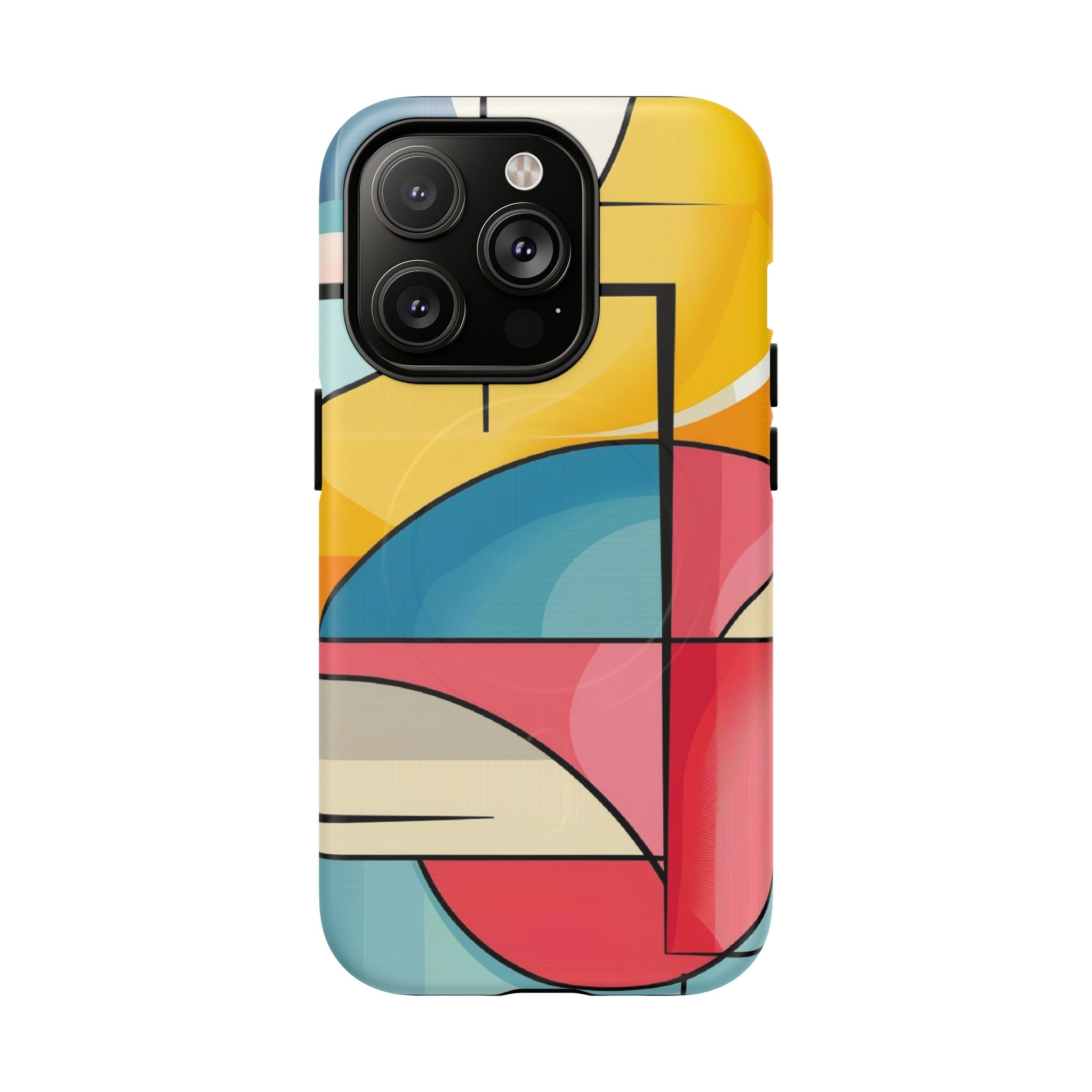 Abstract Geo Colorblock Phone Case — Tough Magnetic Protective Cover