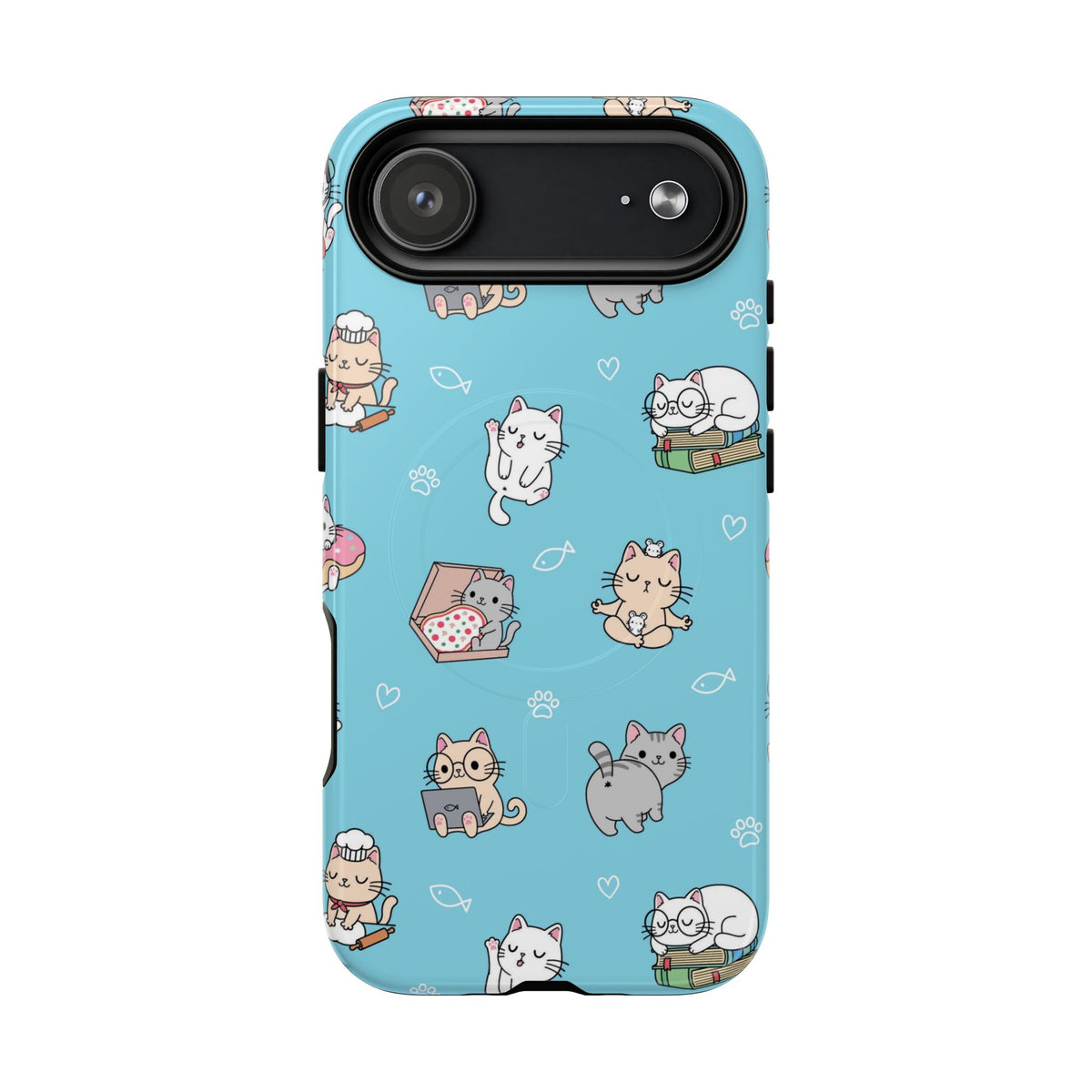 Kawaii Cat Pattern Tough Magnetic Phone Case
