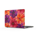 Floral Watercolor MacBook Case — Vibrant Purple & Orange Flower Laptop Cover