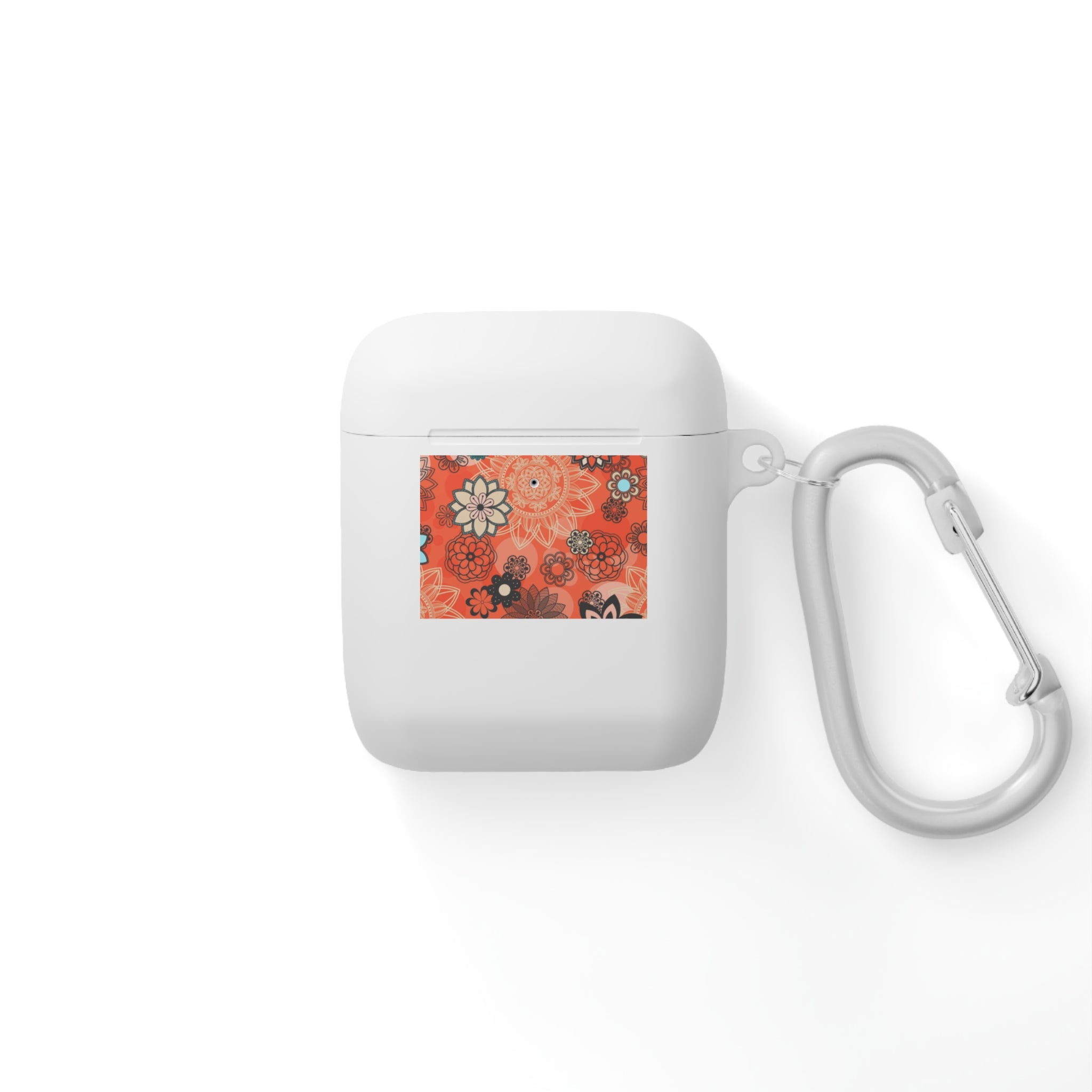 Orange Floral Pattern AirPods Case | Retro Flower Design