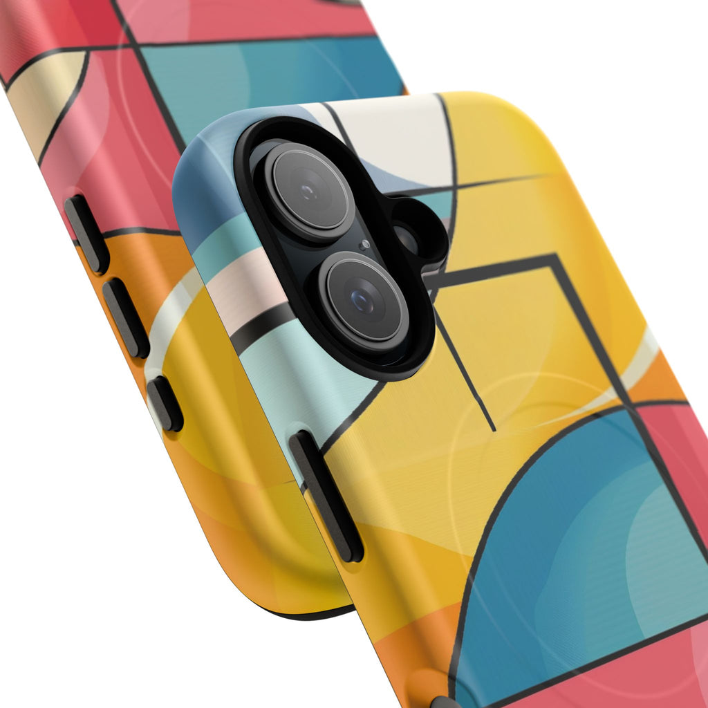 Abstract Geo Colorblock Phone Case — Tough Magnetic Protective Cover