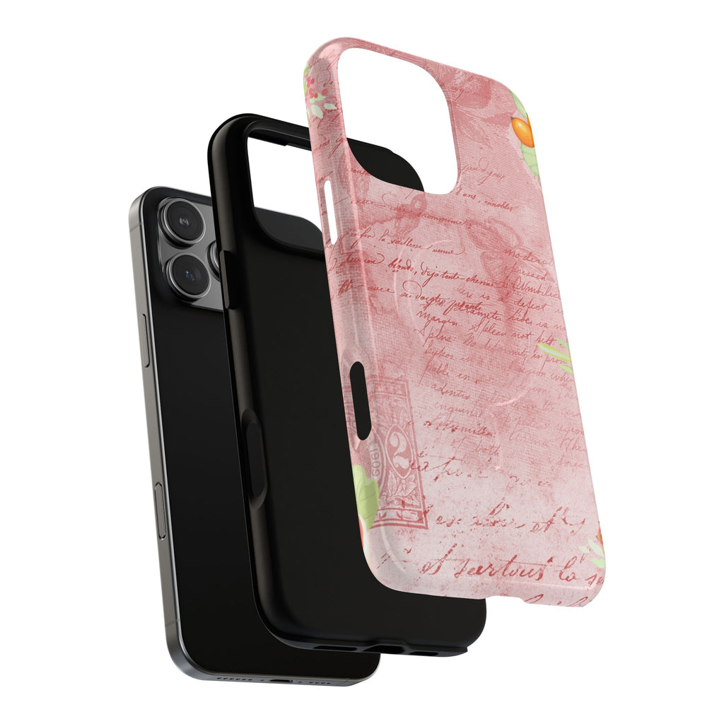 Pink Vintage Script Magnetic Tough Phone Case