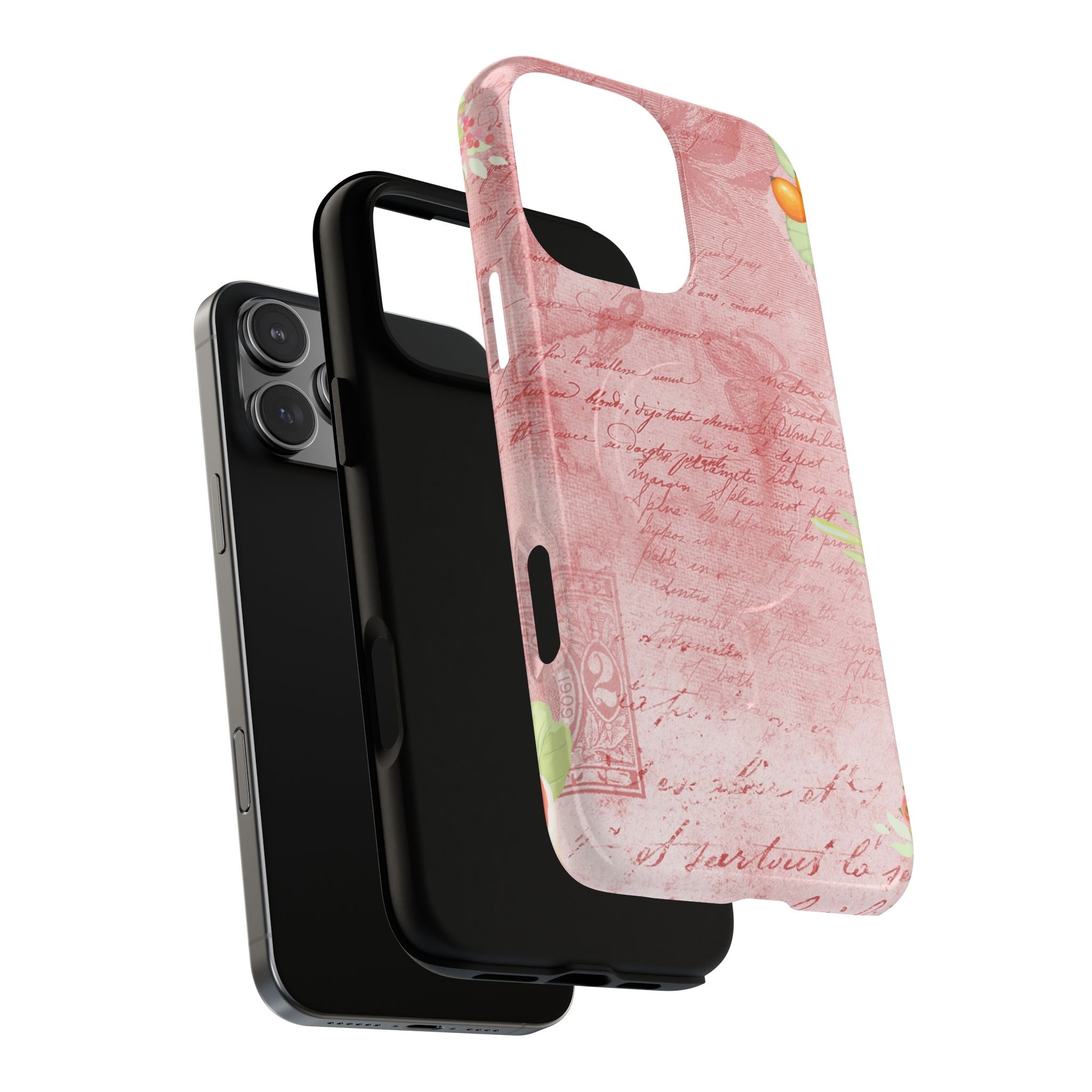 Pink Vintage Script Magnetic Tough Phone Case