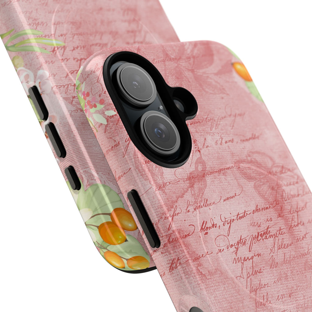 Pink Vintage Script Magnetic Tough Phone Case