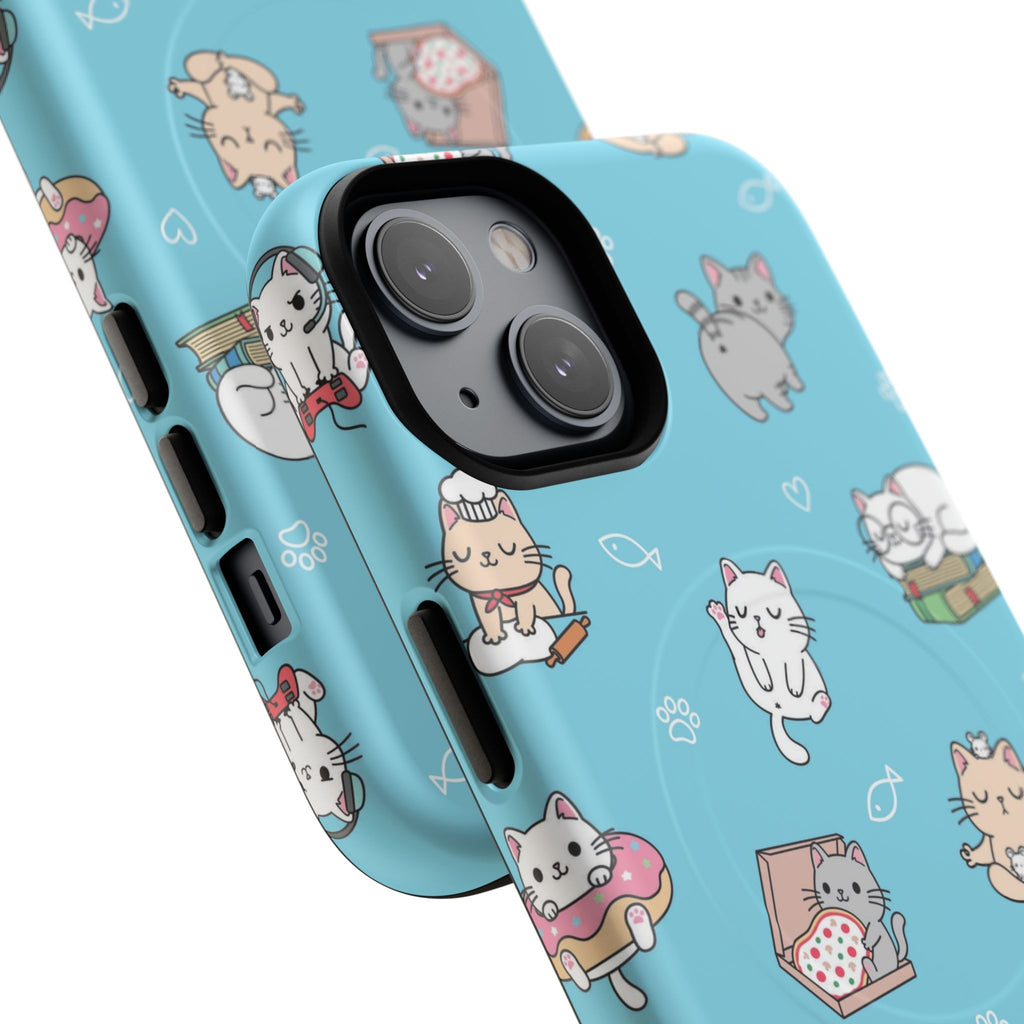 Kawaii Cat Pattern Tough Magnetic Phone Case