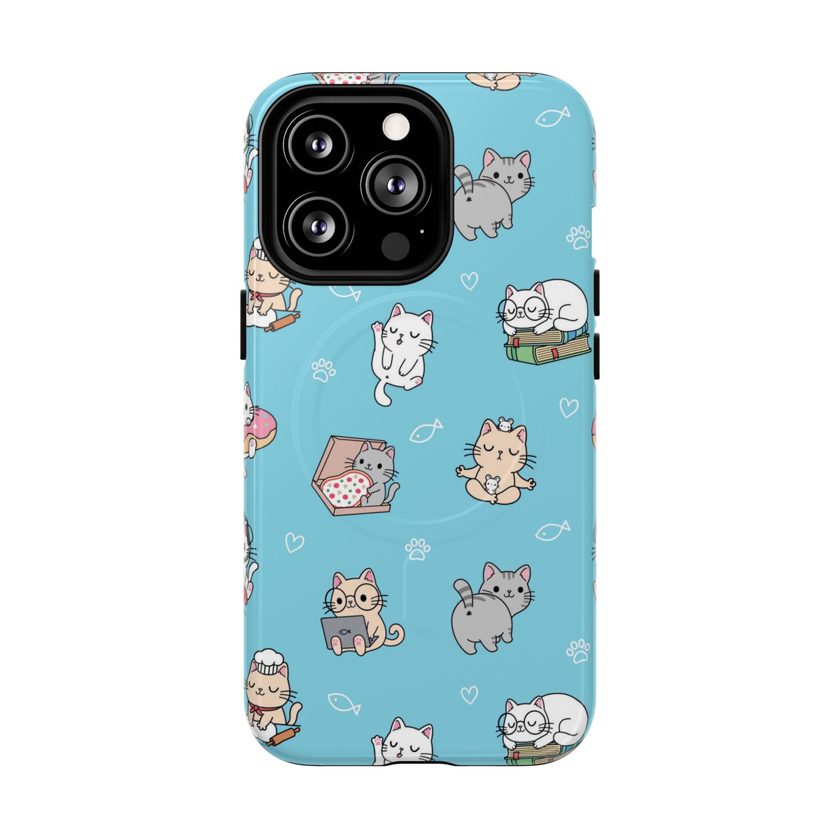 Kawaii Cat Pattern Tough Magnetic Phone Case