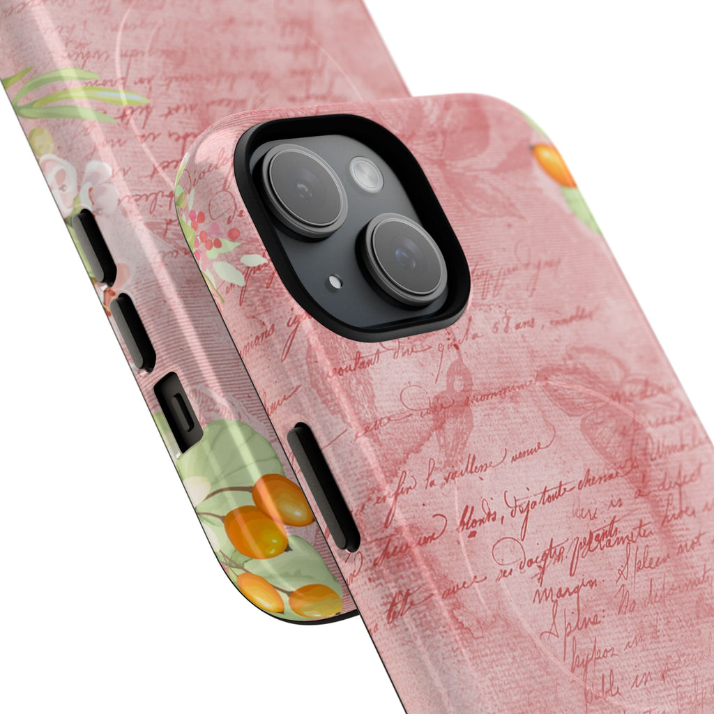 Pink Vintage Script Magnetic Tough Phone Case