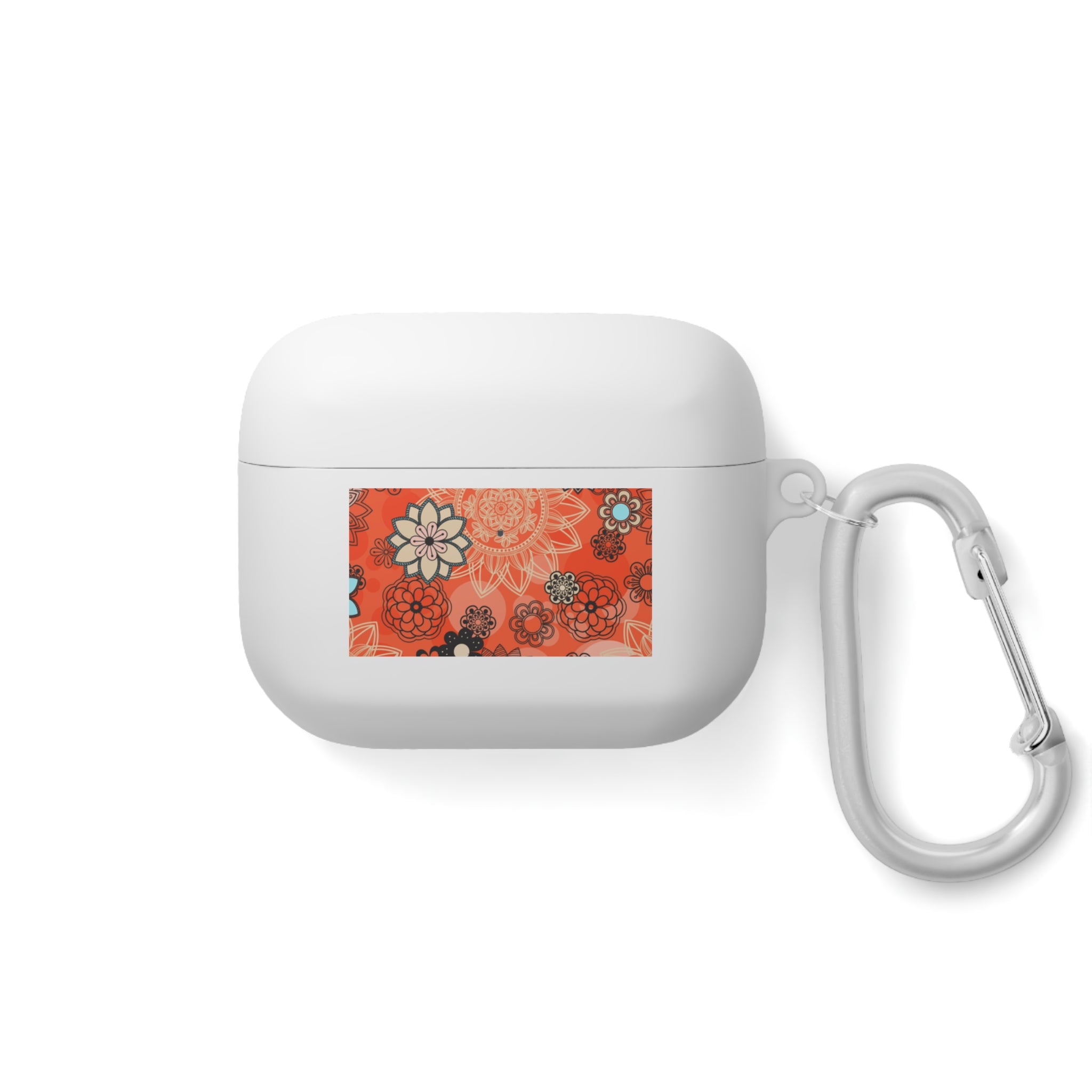 Orange Floral Pattern AirPods Case | Retro Flower Design