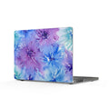 Floral Watercolor Matte MacBook Case – Purple & Blue Blossom Laptop Cover