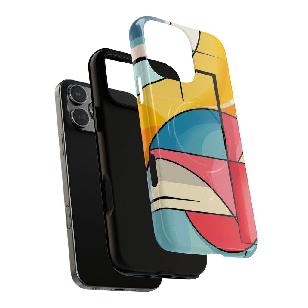 Abstract Geo Colorblock Phone Case — Tough Magnetic Protective Cover