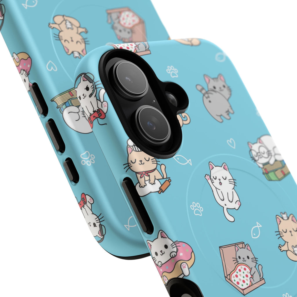 Kawaii Cat Pattern Tough Magnetic Phone Case