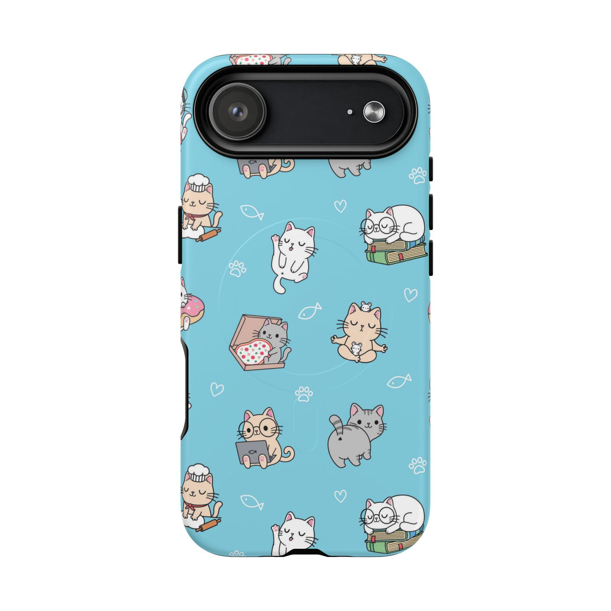 Kawaii Cat Pattern Tough Magnetic Phone Case