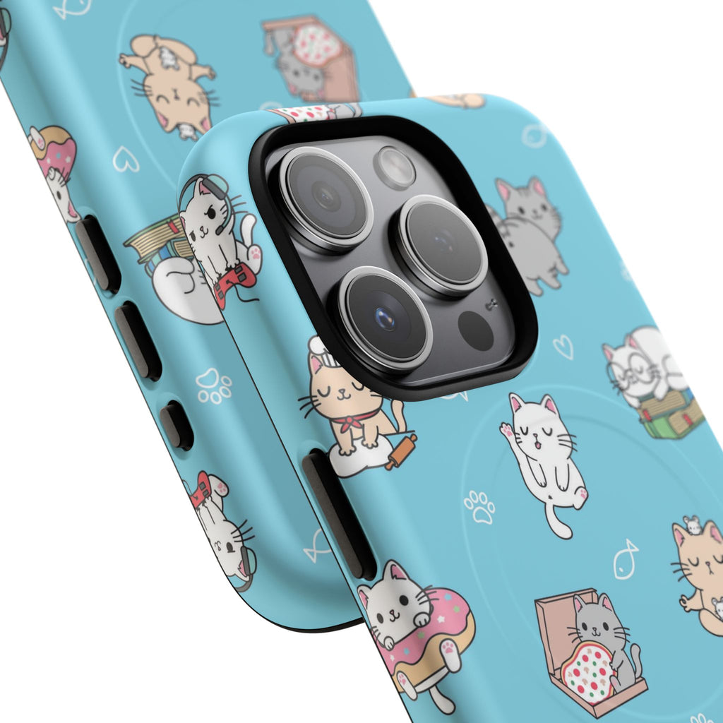 Kawaii Cat Pattern Tough Magnetic Phone Case