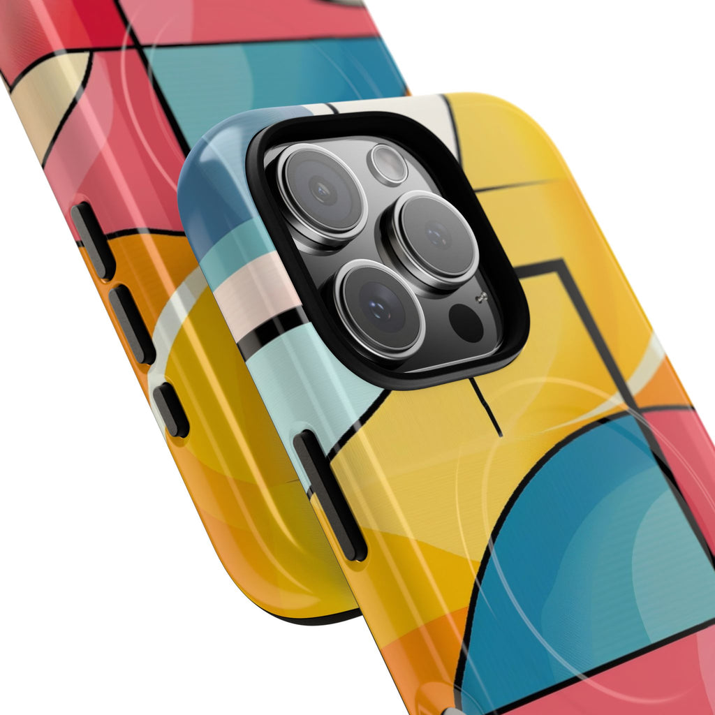 Abstract Geo Colorblock Phone Case — Tough Magnetic Protective Cover