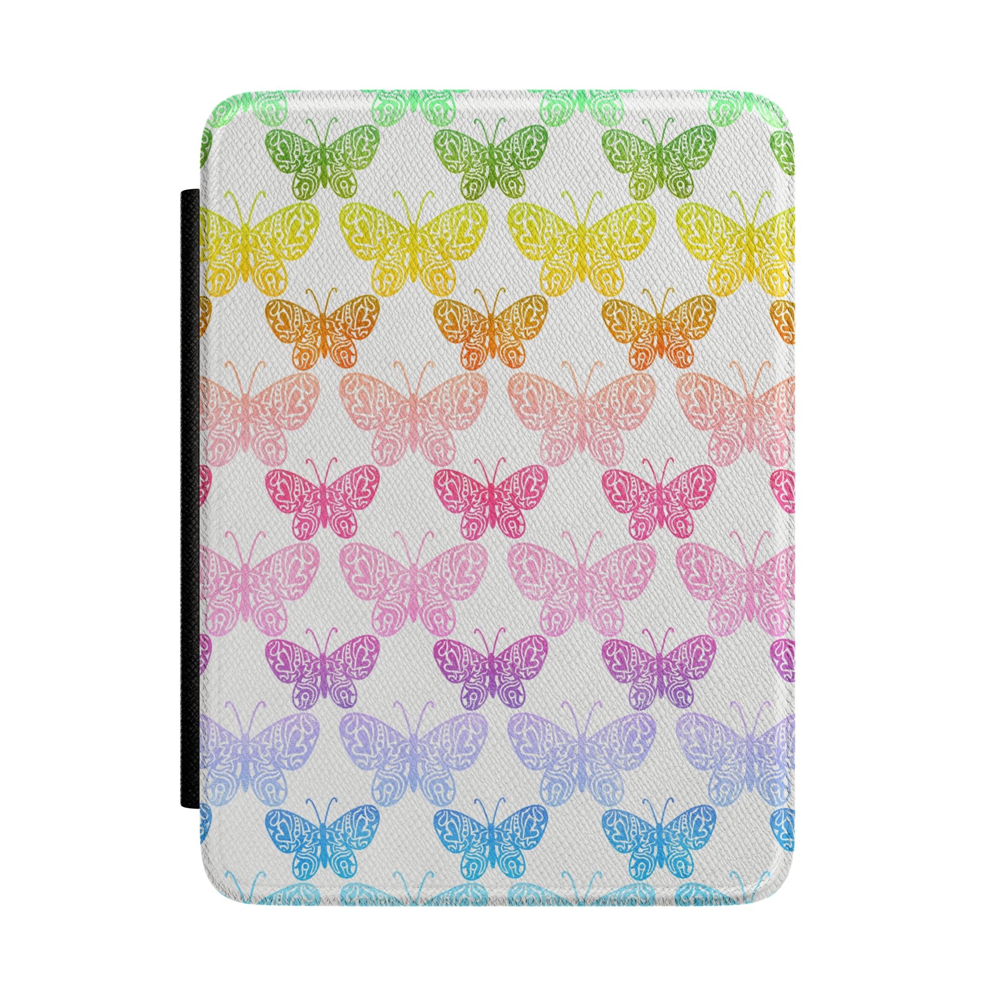Rainbow Butterfly Kindle Case — Colorful Pastel Butterfly Pattern Protective Cover