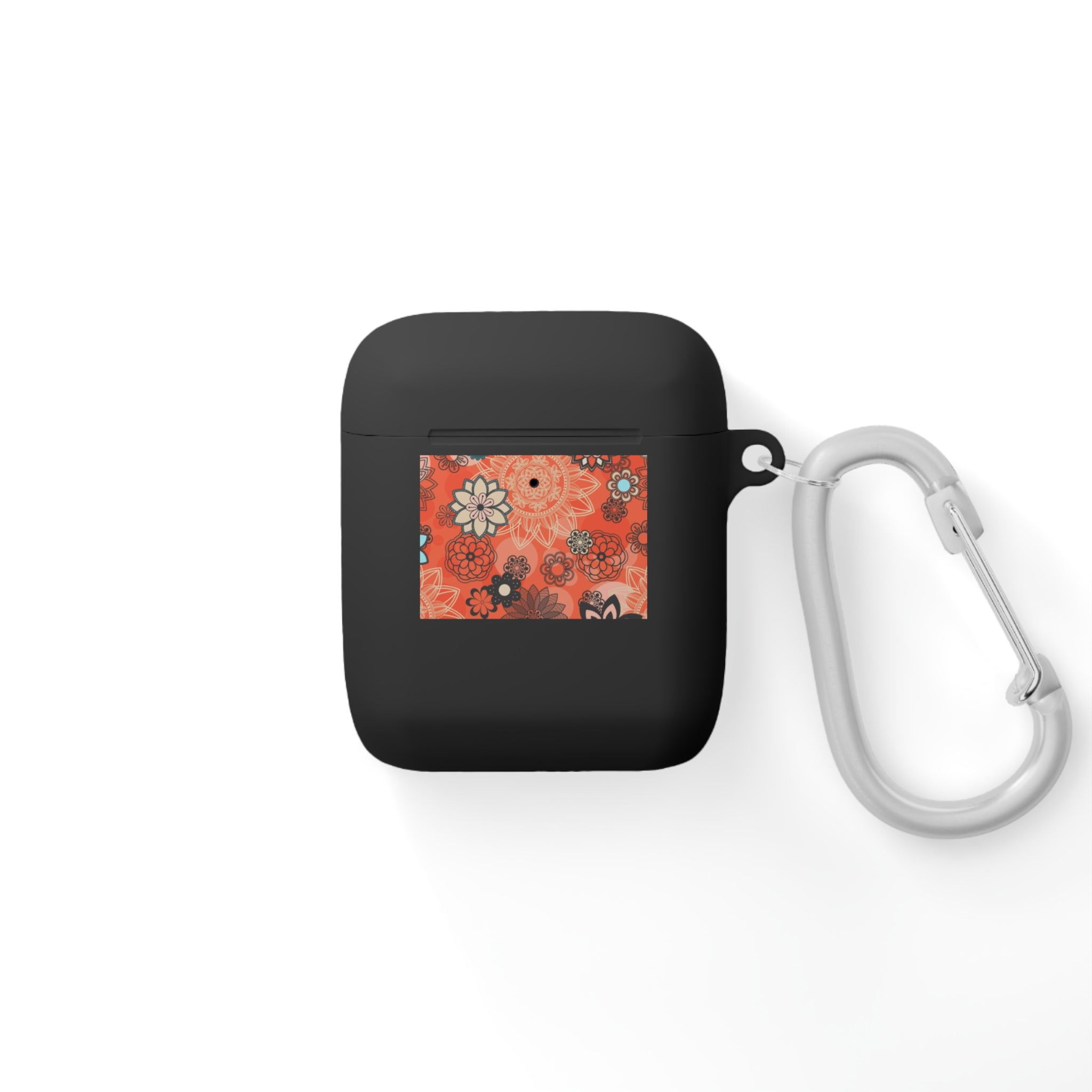 Orange Floral Pattern AirPods Case | Retro Flower Design