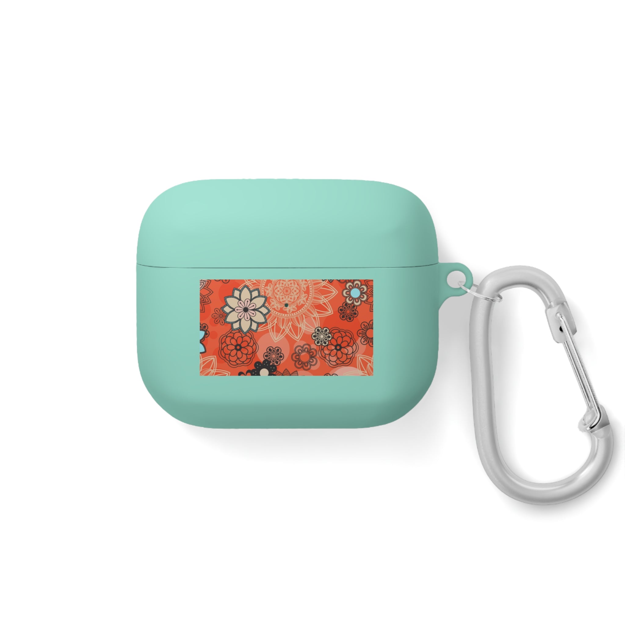 Orange Floral Pattern AirPods Case | Retro Flower Design