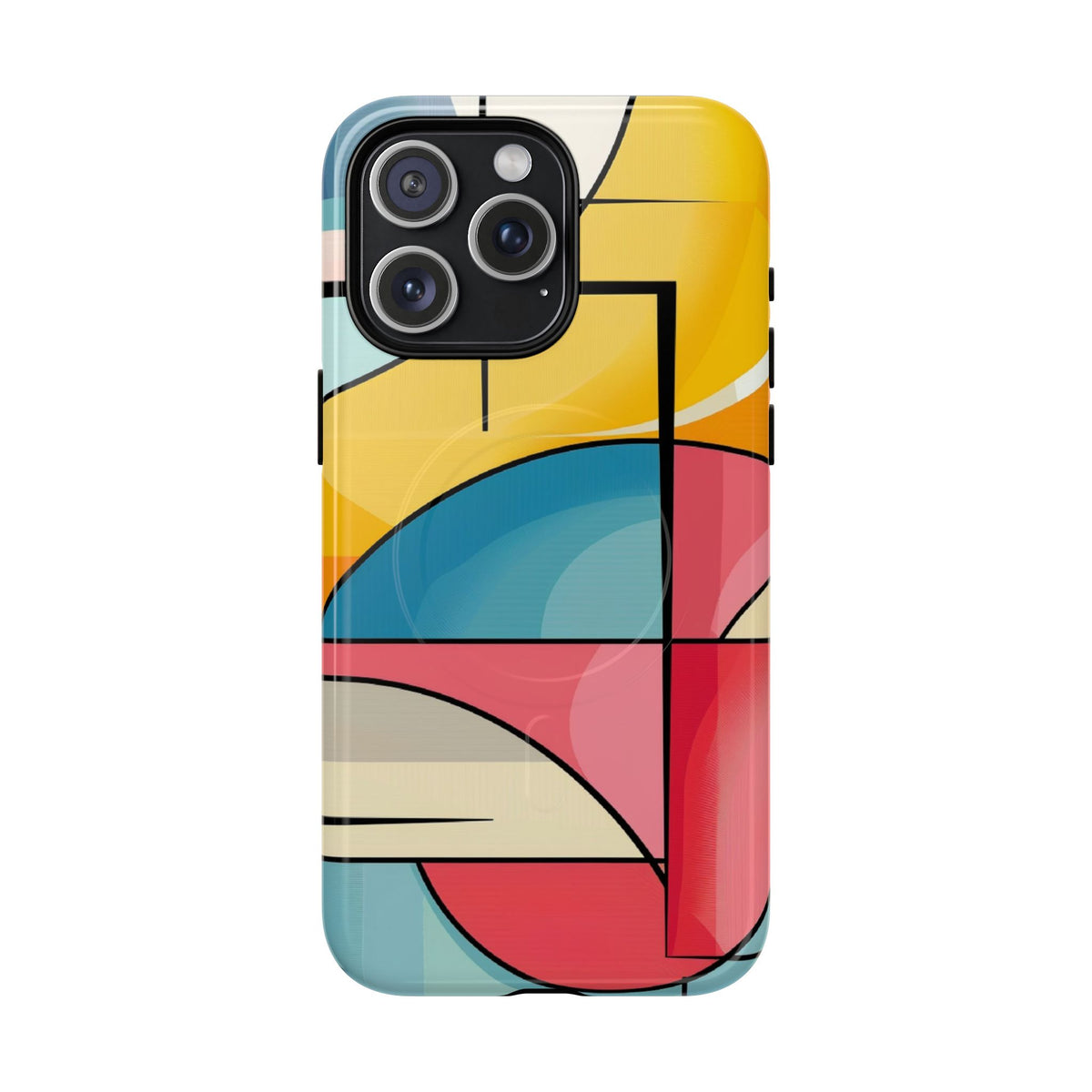 Abstract Geo Colorblock Phone Case — Tough Magnetic Protective Cover