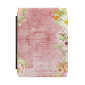 Floral Vintage Script Kindle Case — Pink Daisies & Roses Protective Cover