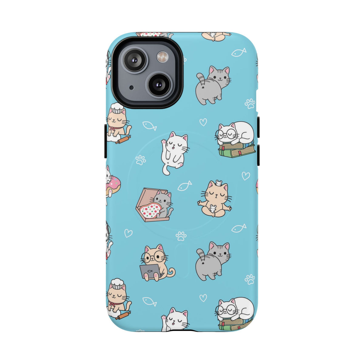 Kawaii Cat Pattern Tough Magnetic Phone Case