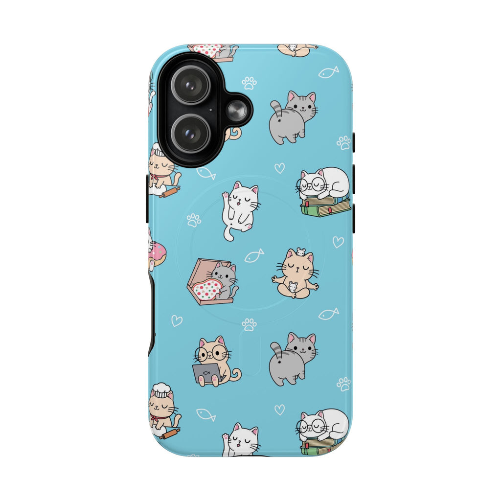 Kawaii Cat Pattern Tough Magnetic Phone Case