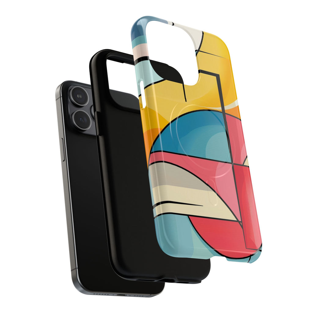 Abstract Geo Colorblock Phone Case — Tough Magnetic Protective Cover