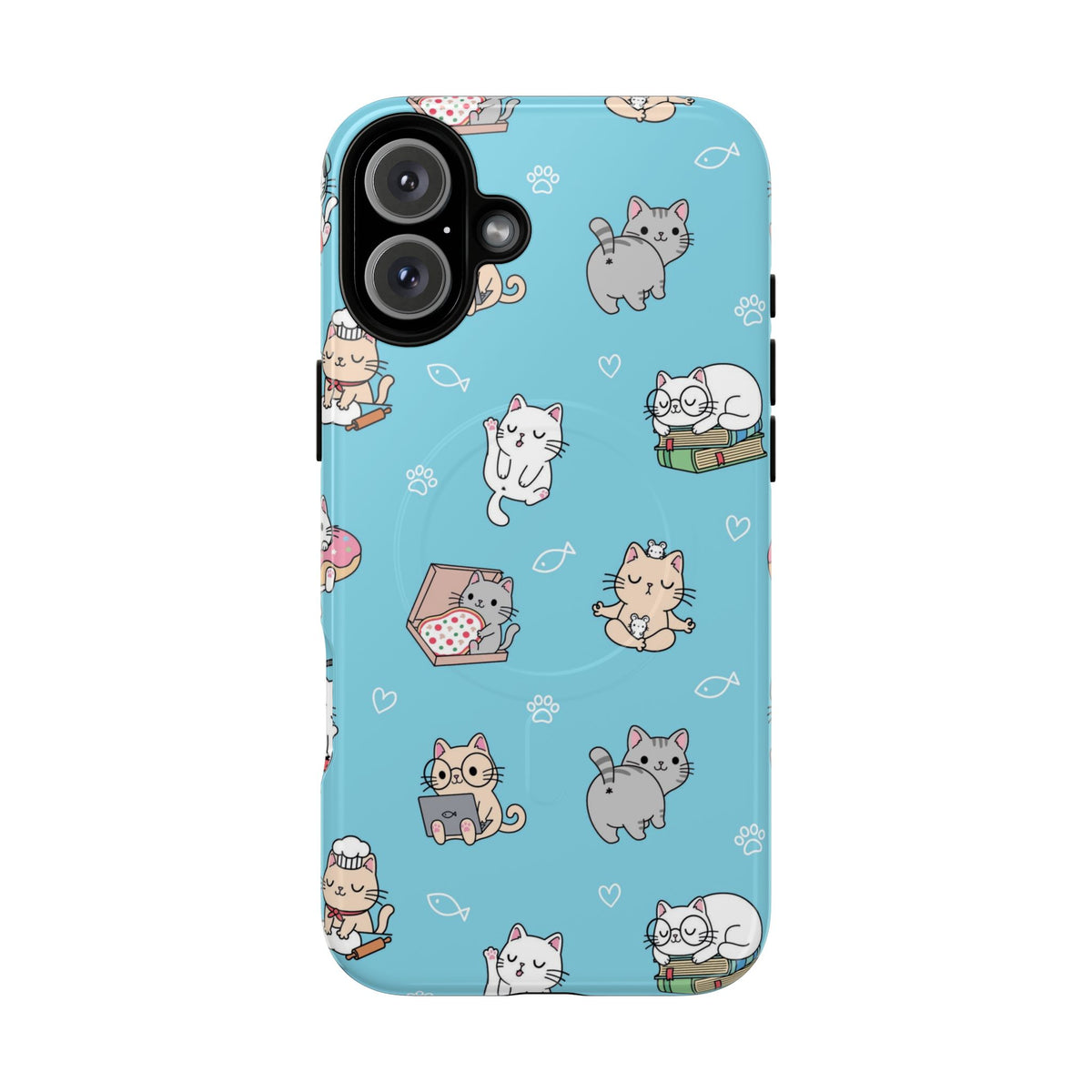 Kawaii Cat Pattern Tough Magnetic Phone Case