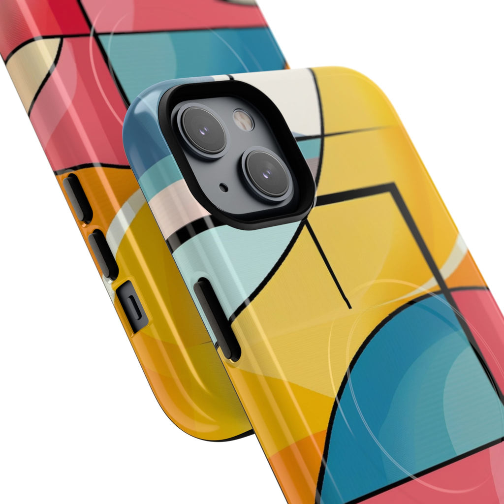 Abstract Geo Colorblock Phone Case — Tough Magnetic Protective Cover