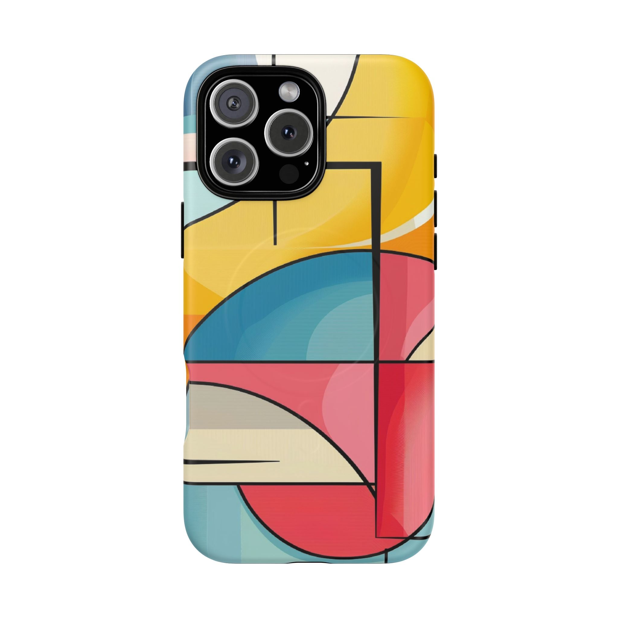 Abstract Geo Colorblock Phone Case — Tough Magnetic Protective Cover