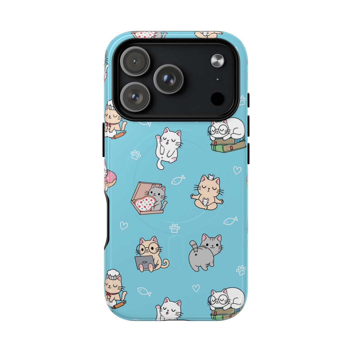 Kawaii Cat Pattern Tough Magnetic Phone Case