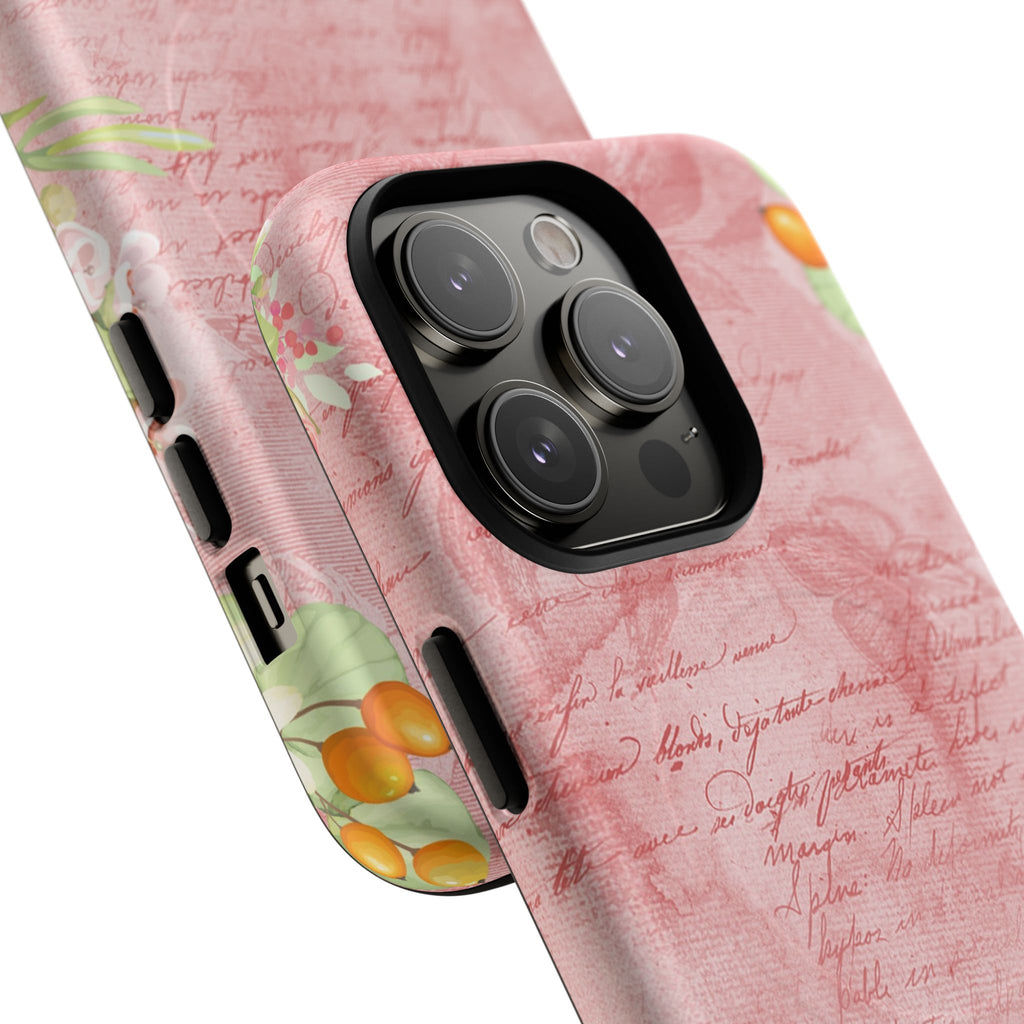 Pink Vintage Script Magnetic Tough Phone Case