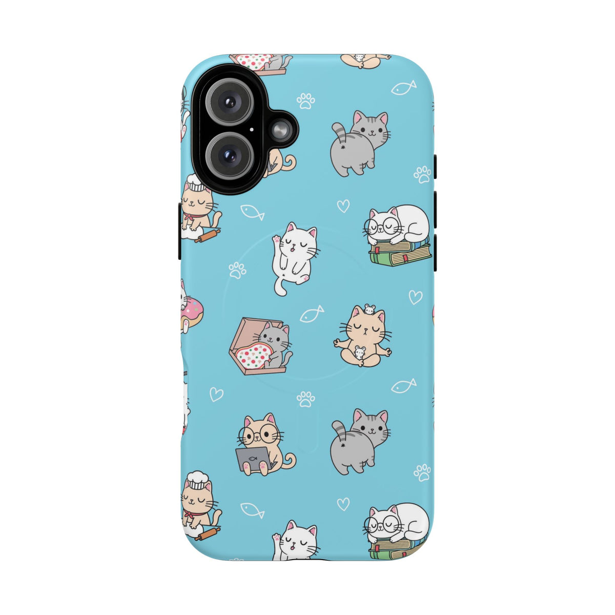 Kawaii Cat Pattern Tough Magnetic Phone Case