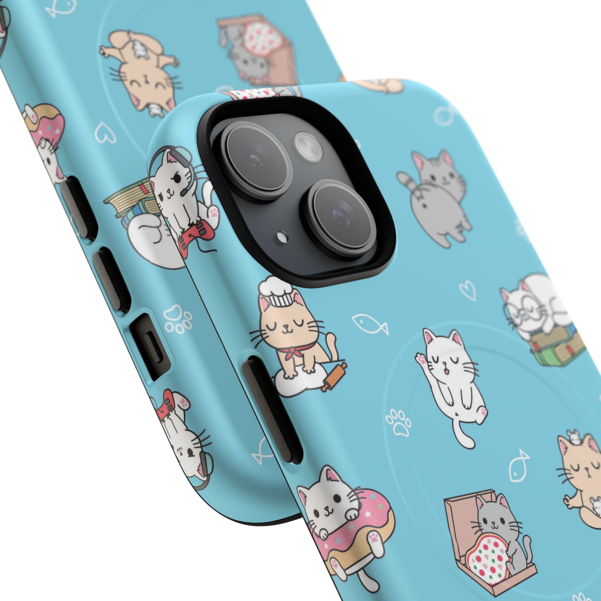 Kawaii Cat Pattern Tough Magnetic Phone Case