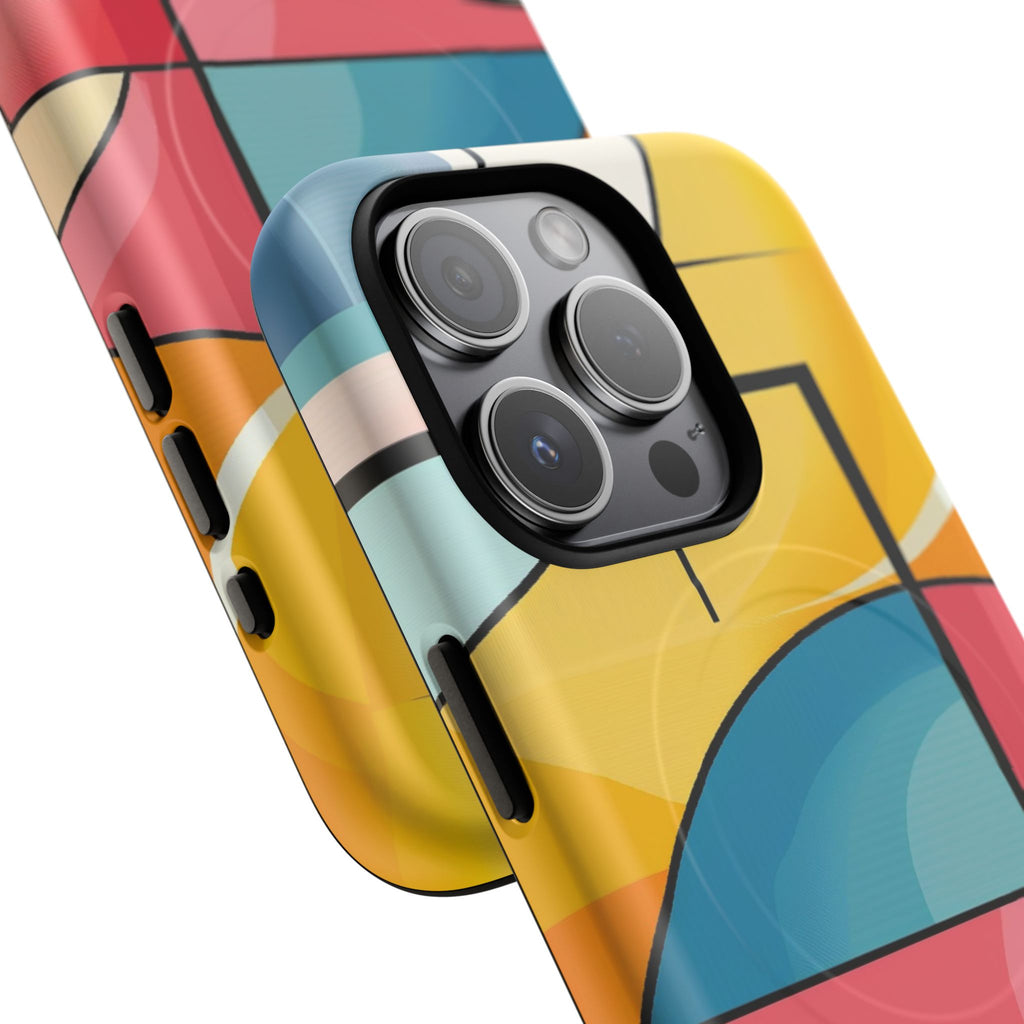 Abstract Geo Colorblock Phone Case — Tough Magnetic Protective Cover