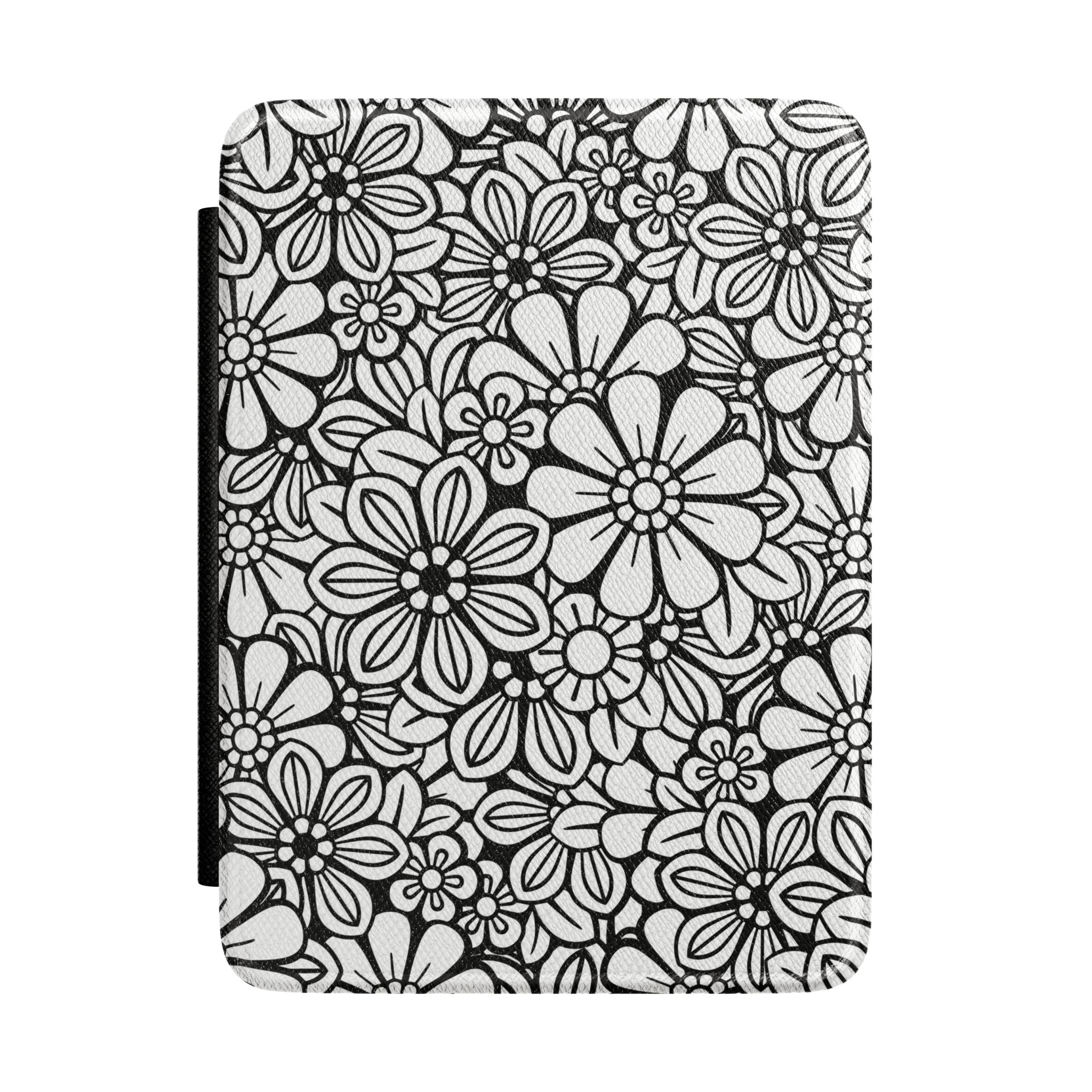 Kindle Case — Black & White Floral Doodle Pattern Kindle Cover